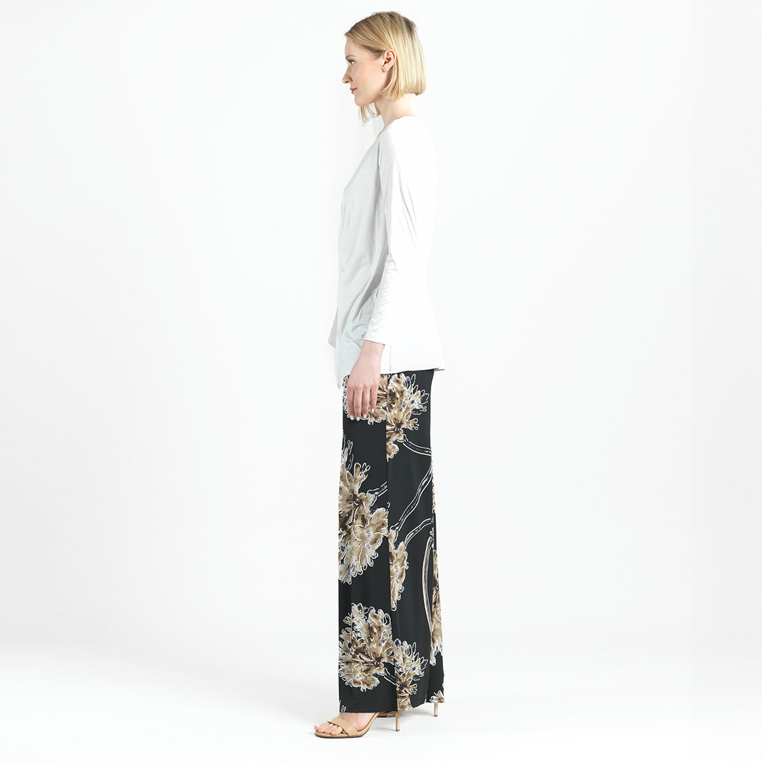 Clara Sunwoo Quality - Crushed Silk Knit - Long Sleeve Side Gathered Drape Tunic - Ivory - Final Sale!