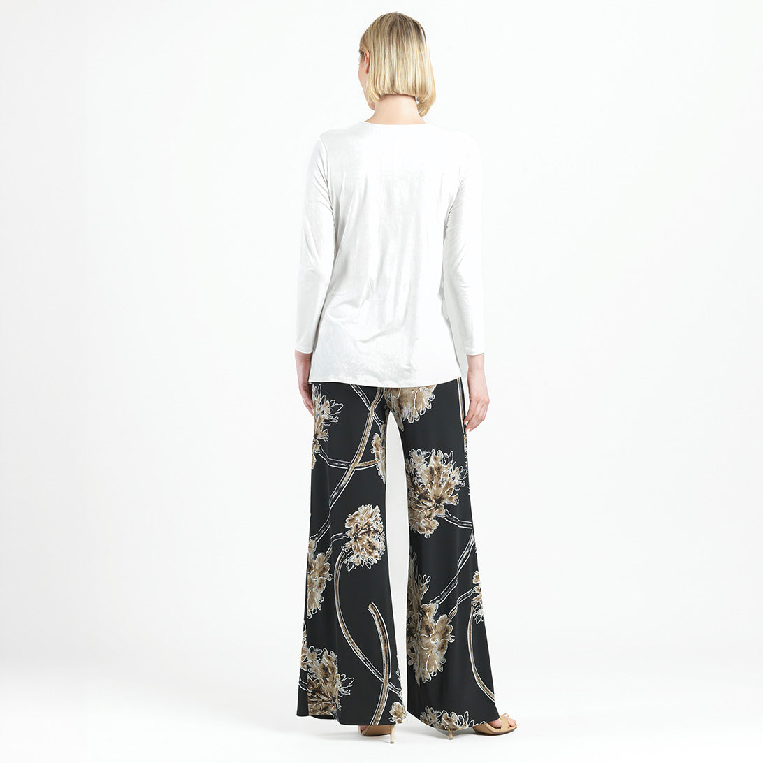 Clara Sunwoo Quality - Crushed Silk Knit - Long Sleeve Side Gathered Drape Tunic - Ivory - Final Sale!