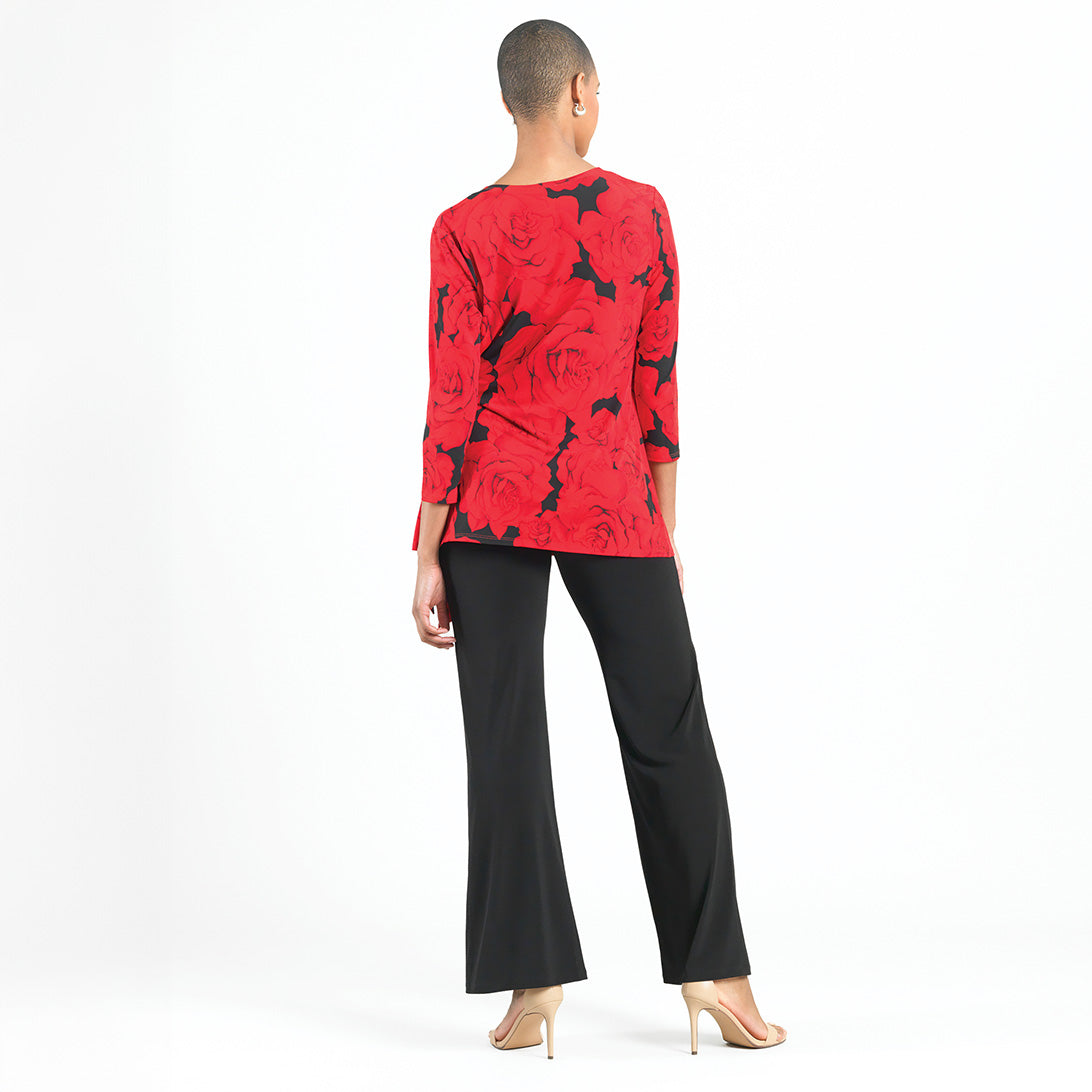 Clara Sunwoo New - Surplice Faux Wrap Side Tie Tunic - Rose Floret - Final Sale!