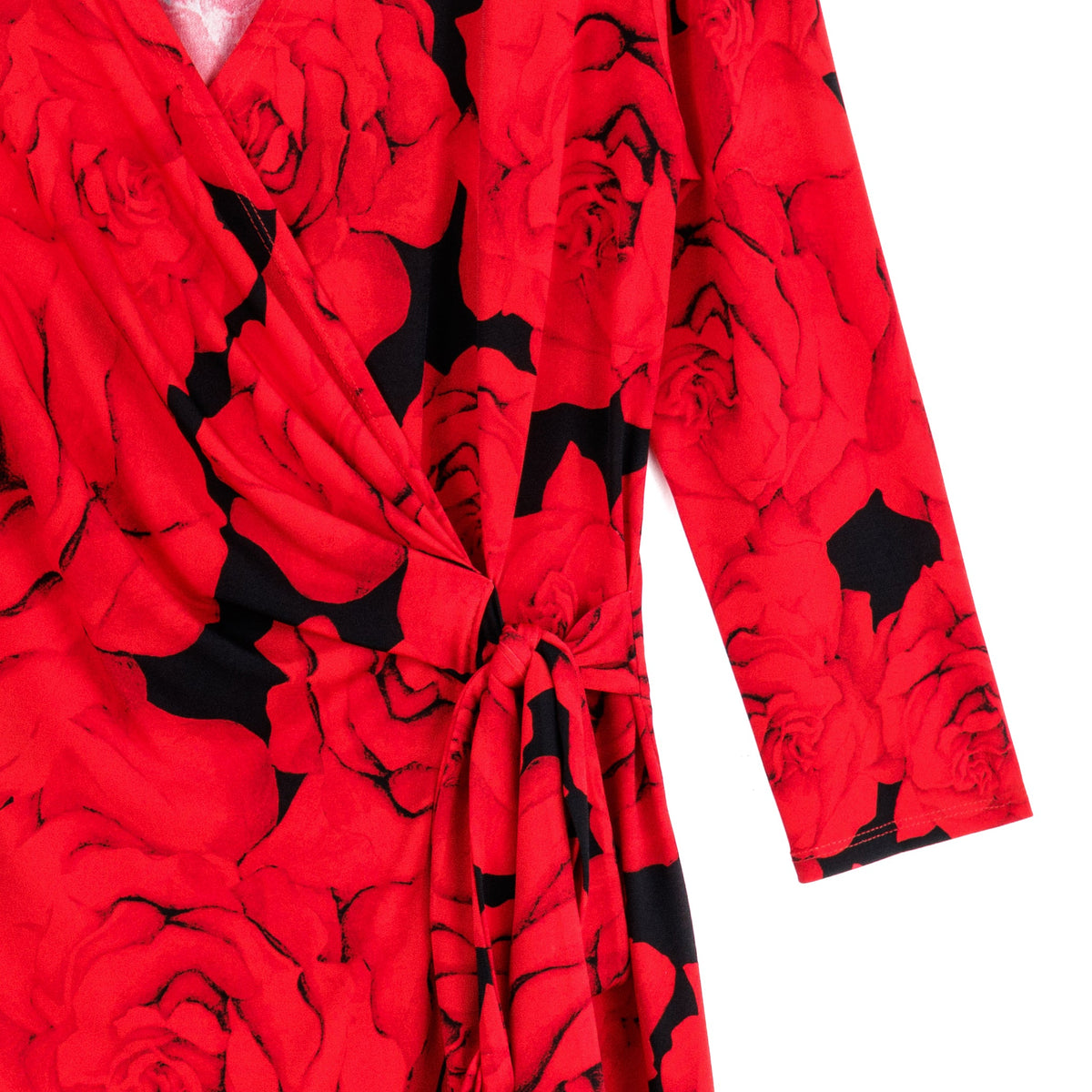 Clara Sunwoo New - Surplice Faux Wrap Side Tie Tunic - Rose Floret - Final Sale!