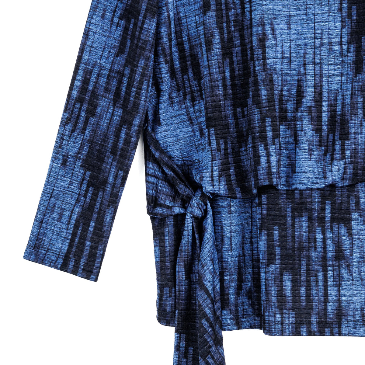 Clara Sunwoo Trending - Crinkle Pleat - Blouson Overlay Side Tie Detail Top - Water Ripple-Cobalt - Final Sale!