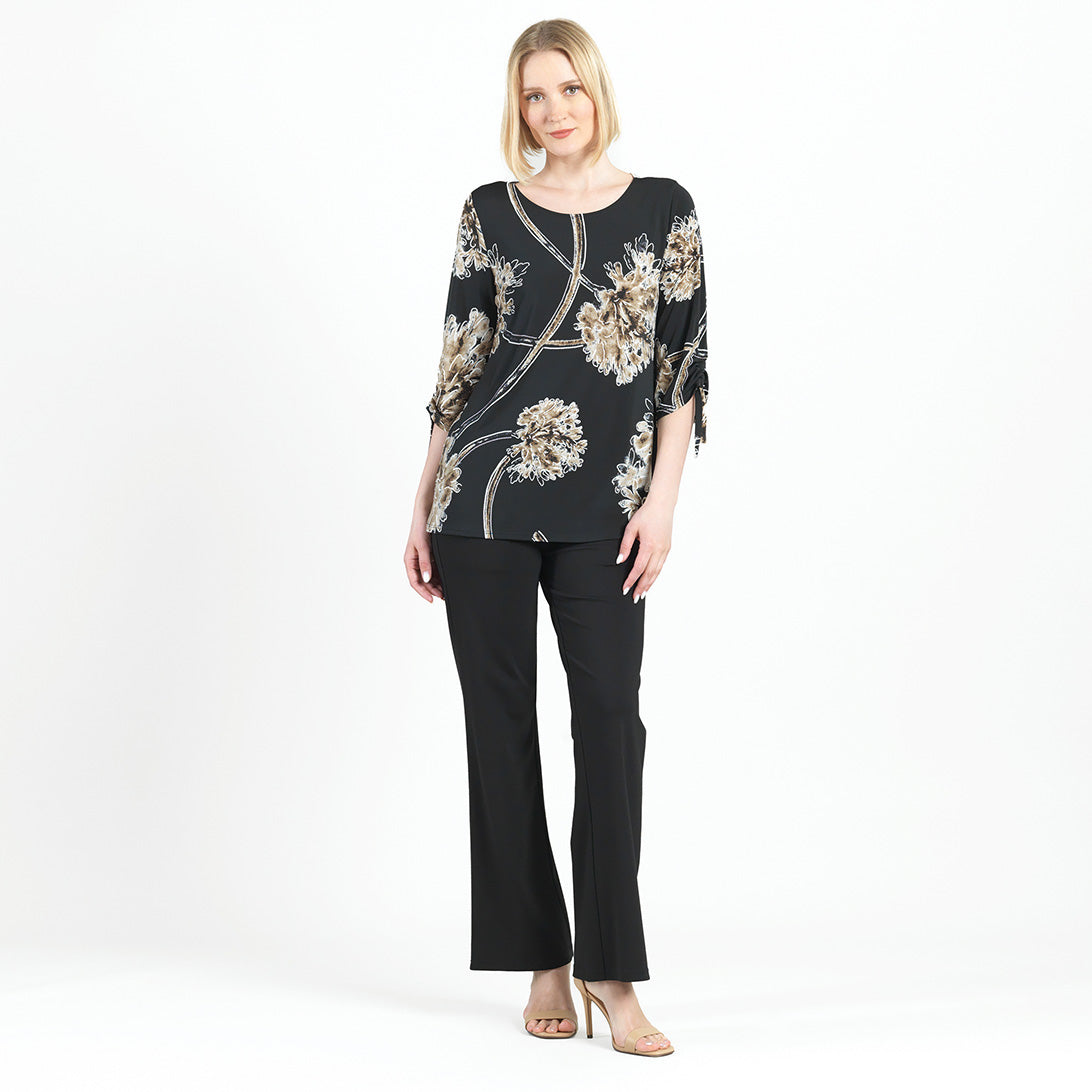 Clara Sunwoo Best Seller - Textured Pull-Tie Cuff Tunic - Mum Blossom - Final Sale!