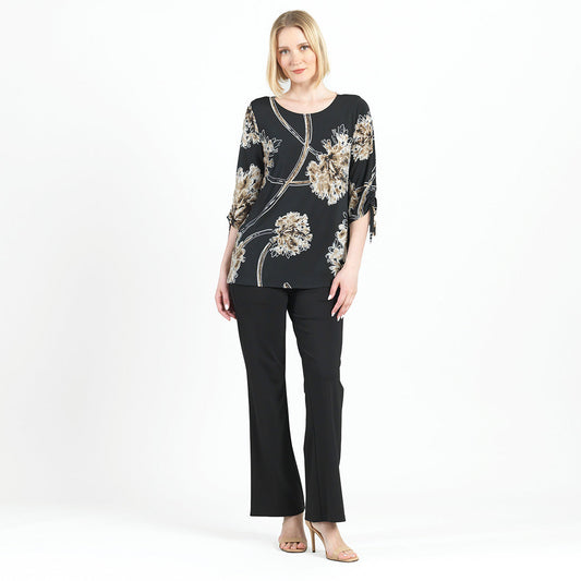 Clara Sunwoo Best Seller - Textured Pull-Tie Cuff Tunic - Mum Blossom - Final Sale!