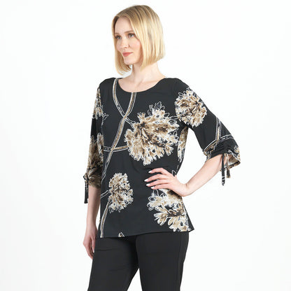 Clara Sunwoo Best Seller - Textured Pull-Tie Cuff Tunic - Mum Blossom - Final Sale!