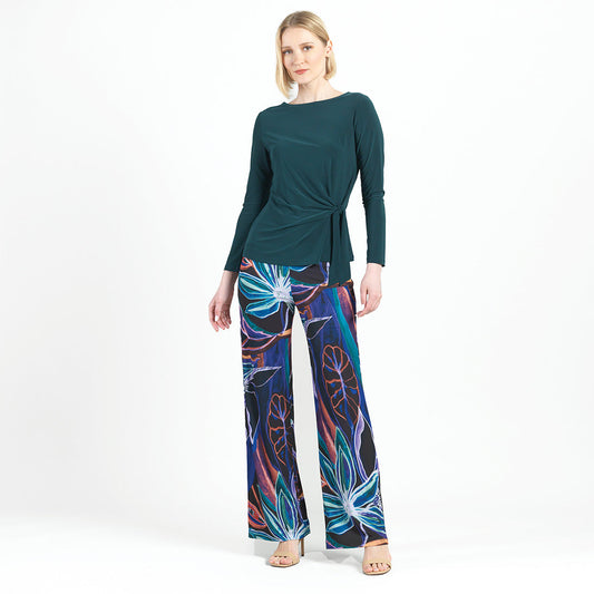 Clara Sunwoo Recommended - Side Tie Waist Top - Hunter Green - Final Sale