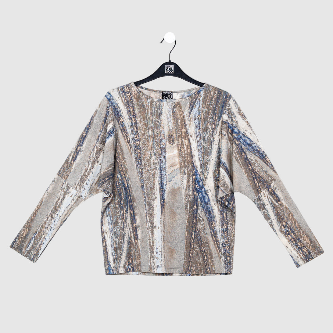Clara Sunwoo Hot Sale - Dolman Sleeve Top - Python Taupe - Final Sale!