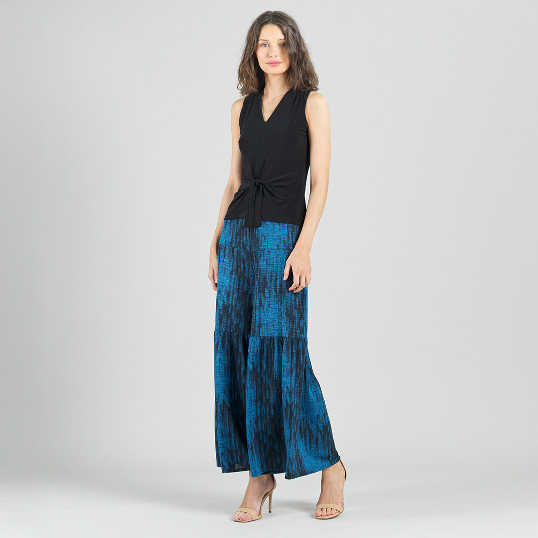 Clara Sunwoo Popular - Crinkle Pleat Knit - Tiered Skirt-Pant - Water Ripple-Cobalt - Final Sale!