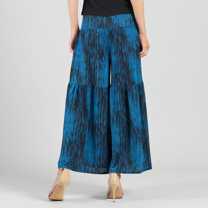 Clara Sunwoo Popular - Crinkle Pleat Knit - Tiered Skirt-Pant - Water Ripple-Cobalt - Final Sale!