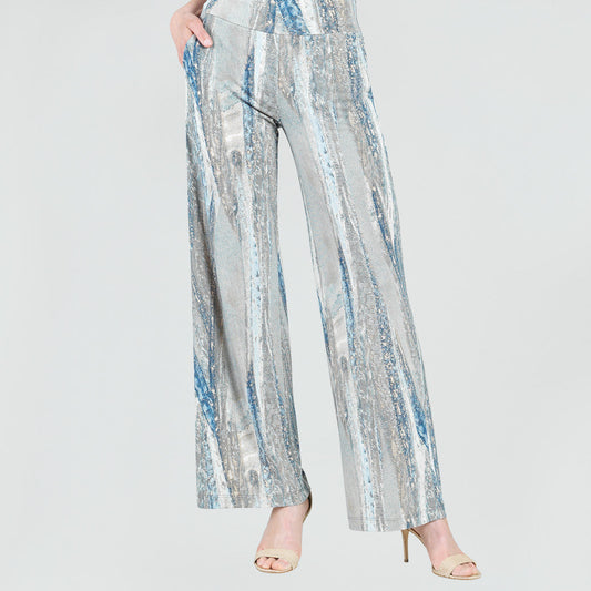 Clara Sunwoo Classic - Signature Wide Leg Pocket Pant - Python Taupe - Final Sale!