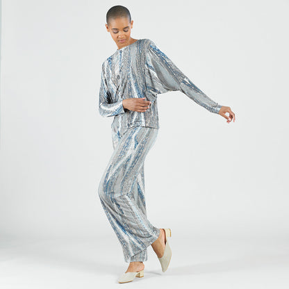 Clara Sunwoo Classic - Signature Wide Leg Pocket Pant - Python Taupe - Final Sale!