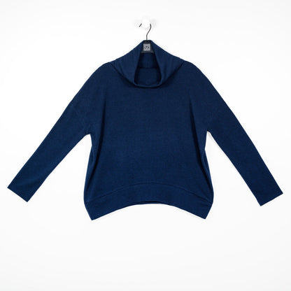 Clara Sunwoo Essential - French Terry - Banded Hemline Sweater - Midnight Blue - Final Sale