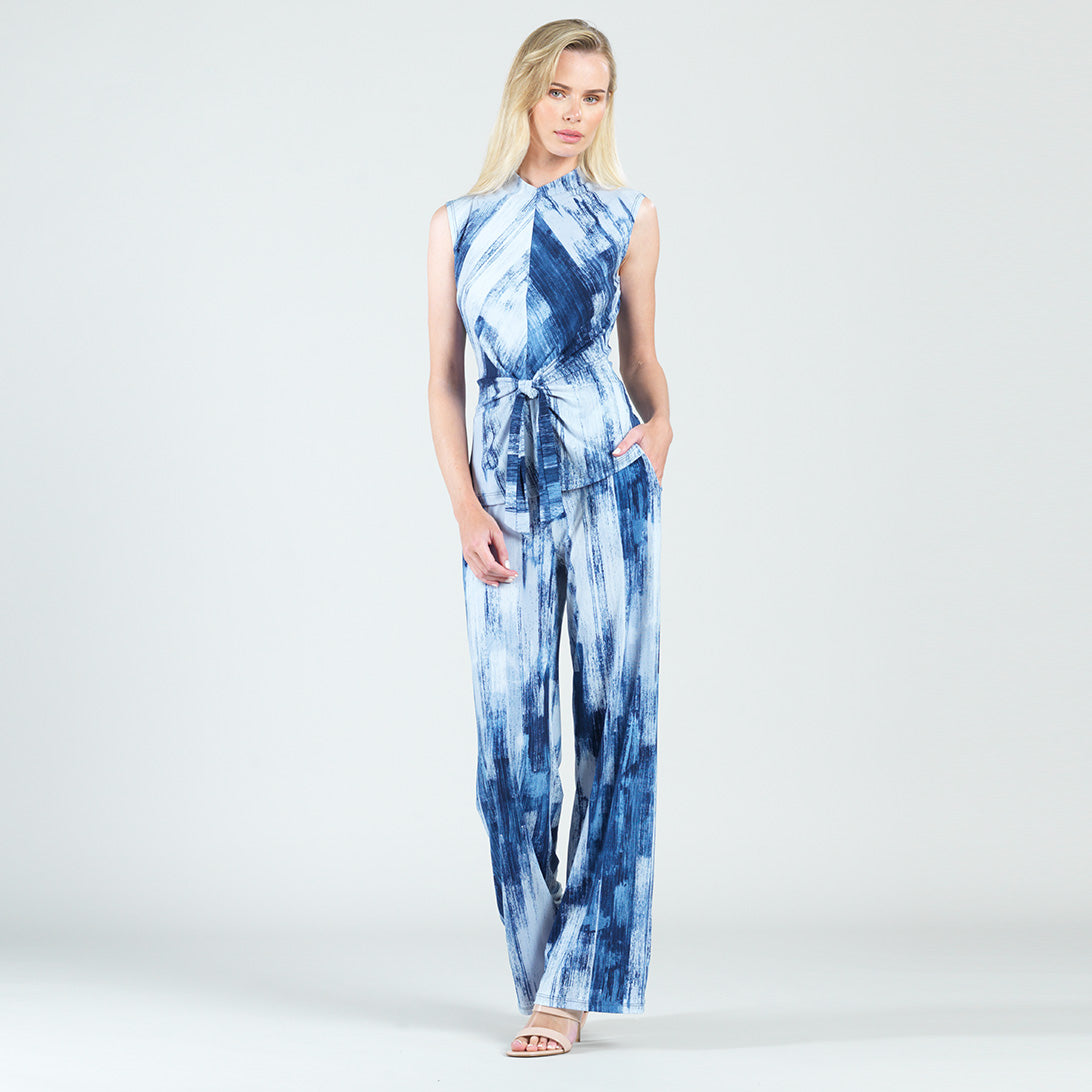 Clara Sunwoo Smart Buy - Sleeveless Center Front Tie Top - Paint Stroke - Final Sale!