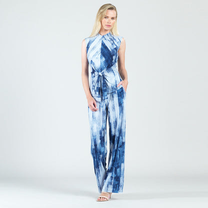 Clara Sunwoo Smart Buy - Sleeveless Center Front Tie Top - Paint Stroke - Final Sale!