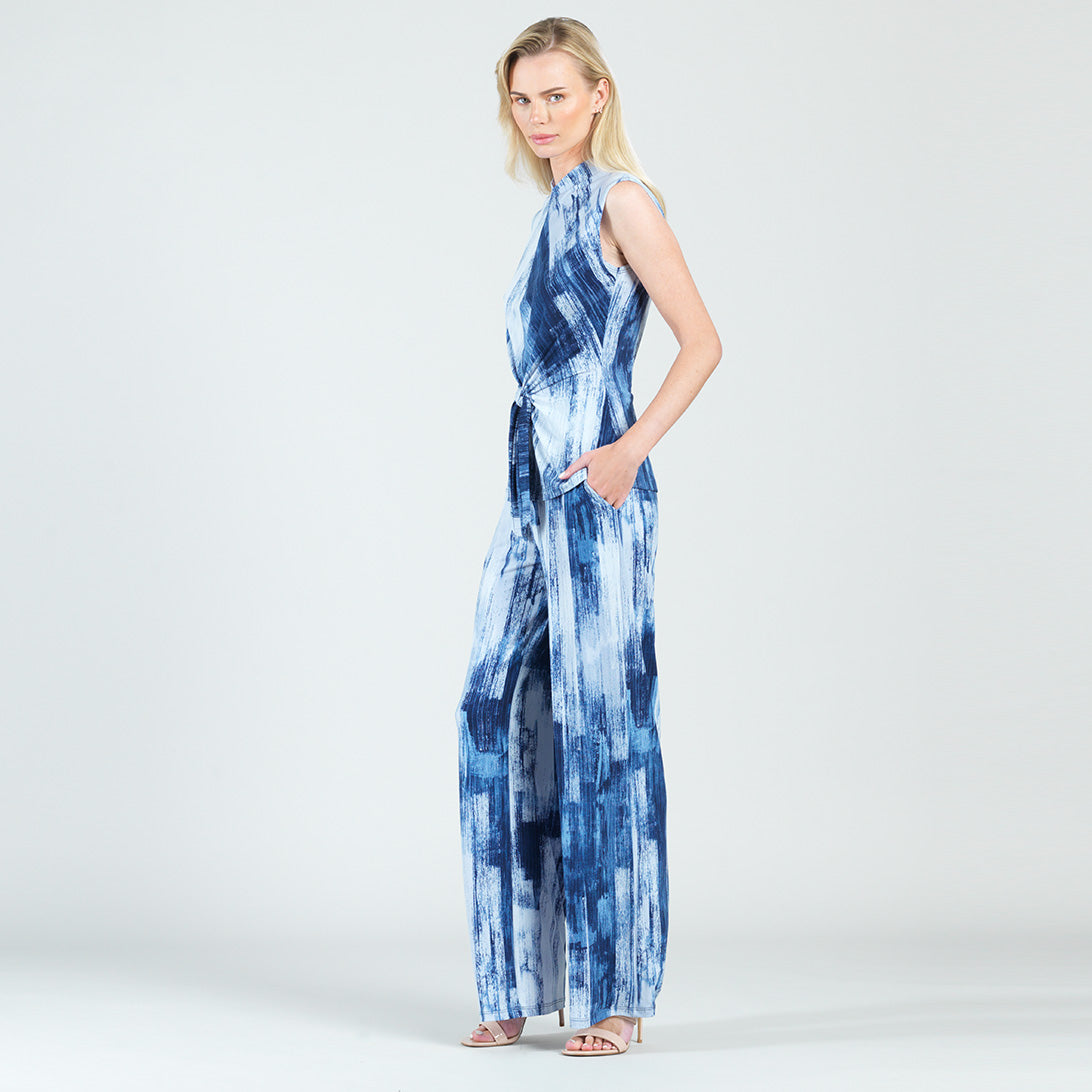 Clara Sunwoo Smart Buy - Sleeveless Center Front Tie Top - Paint Stroke - Final Sale!
