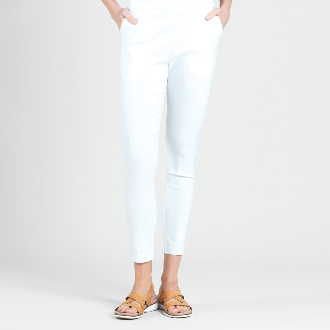 Clara Sunwoo Quality - Techno Knit - Skinny Ankle Pocket Pant - White - Final Sale!