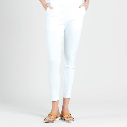 Clara Sunwoo Quality - Techno Knit - Skinny Ankle Pocket Pant - White - Final Sale!