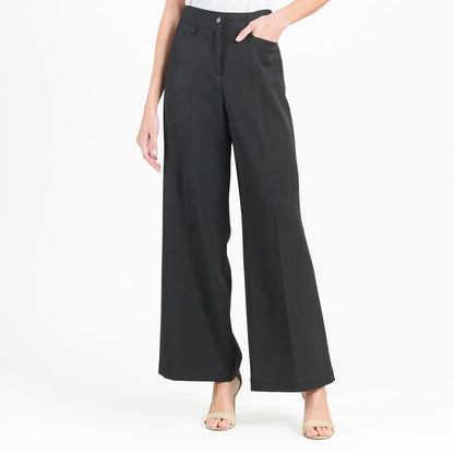 Clara Sunwoo Everyday - Woven Twill - Zip Closure Wide Leg Pocket Trouser - Black - Final Sale!