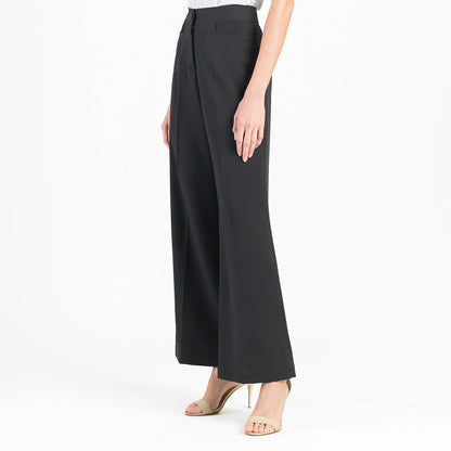 Clara Sunwoo Everyday - Woven Twill - Zip Closure Wide Leg Pocket Trouser - Black - Final Sale!