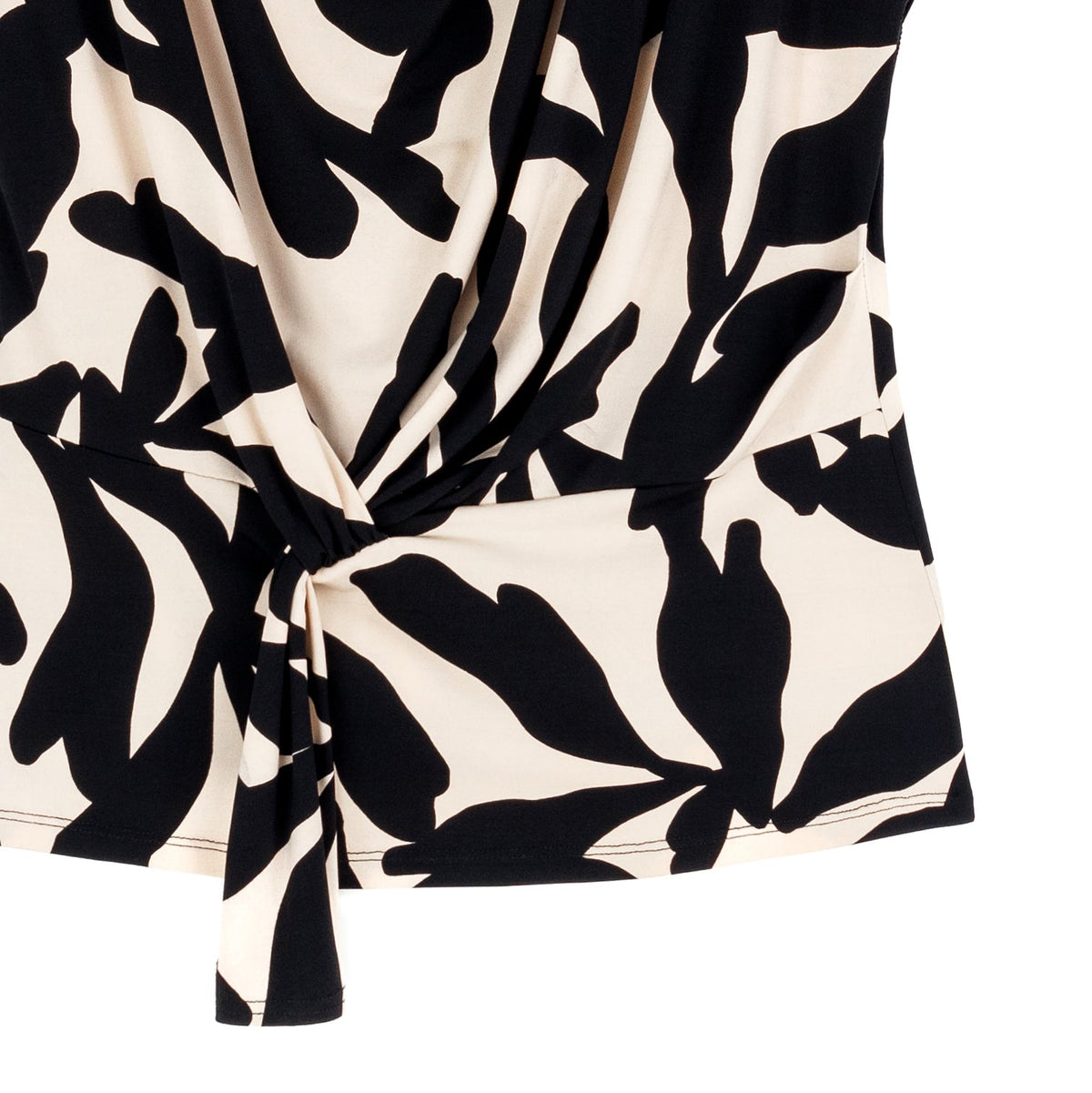 Clara Sunwoo Customer Favorite - Drape Neck Loop Front Top - Leaf Shadow - Final Sale