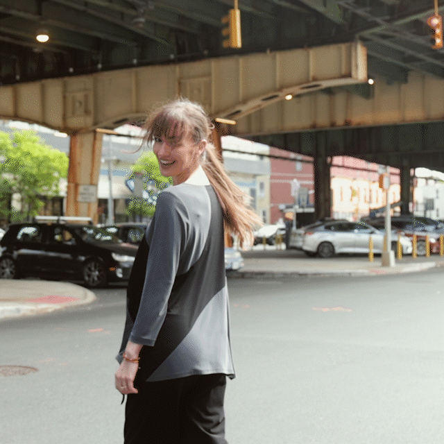 Clara Sunwoo Exclusive - Color Block Angle Flow Tunic - Charcoal - Final Sale!