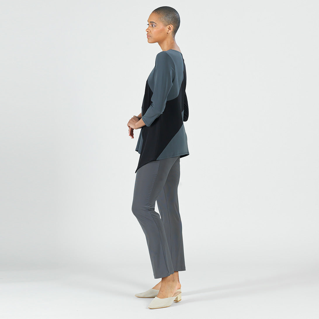 Clara Sunwoo Exclusive - Color Block Angle Flow Tunic - Charcoal - Final Sale!