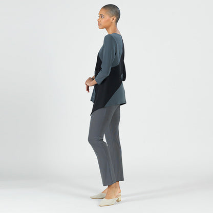 Clara Sunwoo Exclusive - Color Block Angle Flow Tunic - Charcoal - Final Sale!