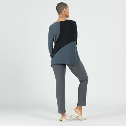 Clara Sunwoo Exclusive - Color Block Angle Flow Tunic - Charcoal - Final Sale!