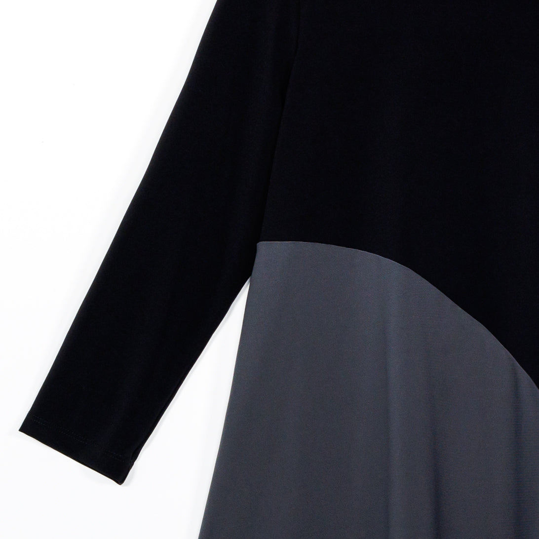 Clara Sunwoo Exclusive - Color Block Angle Flow Tunic - Charcoal - Final Sale!