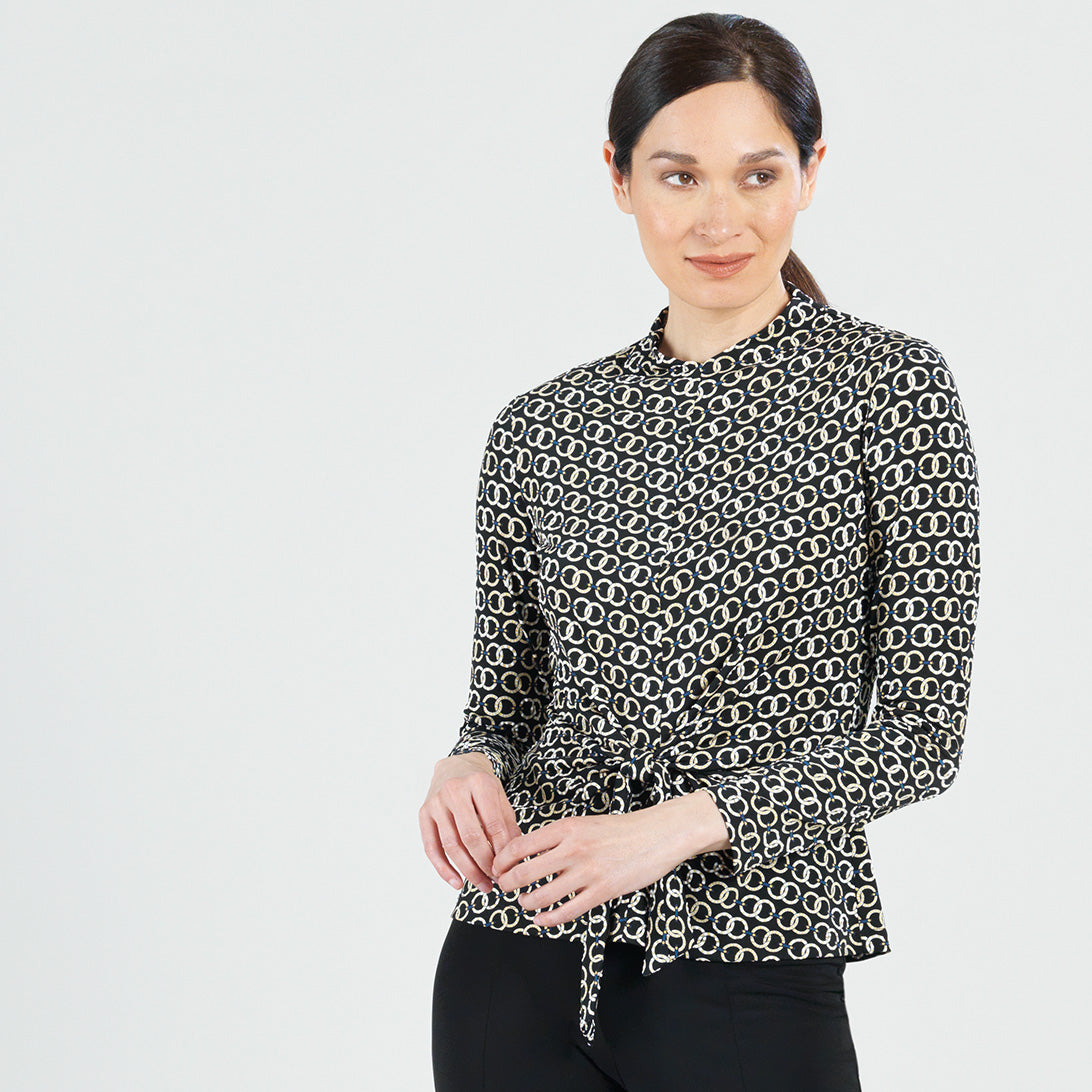 Clara Sunwoo Classic - Textured Center Front Tie Top - Chain Link - Final Sale!
