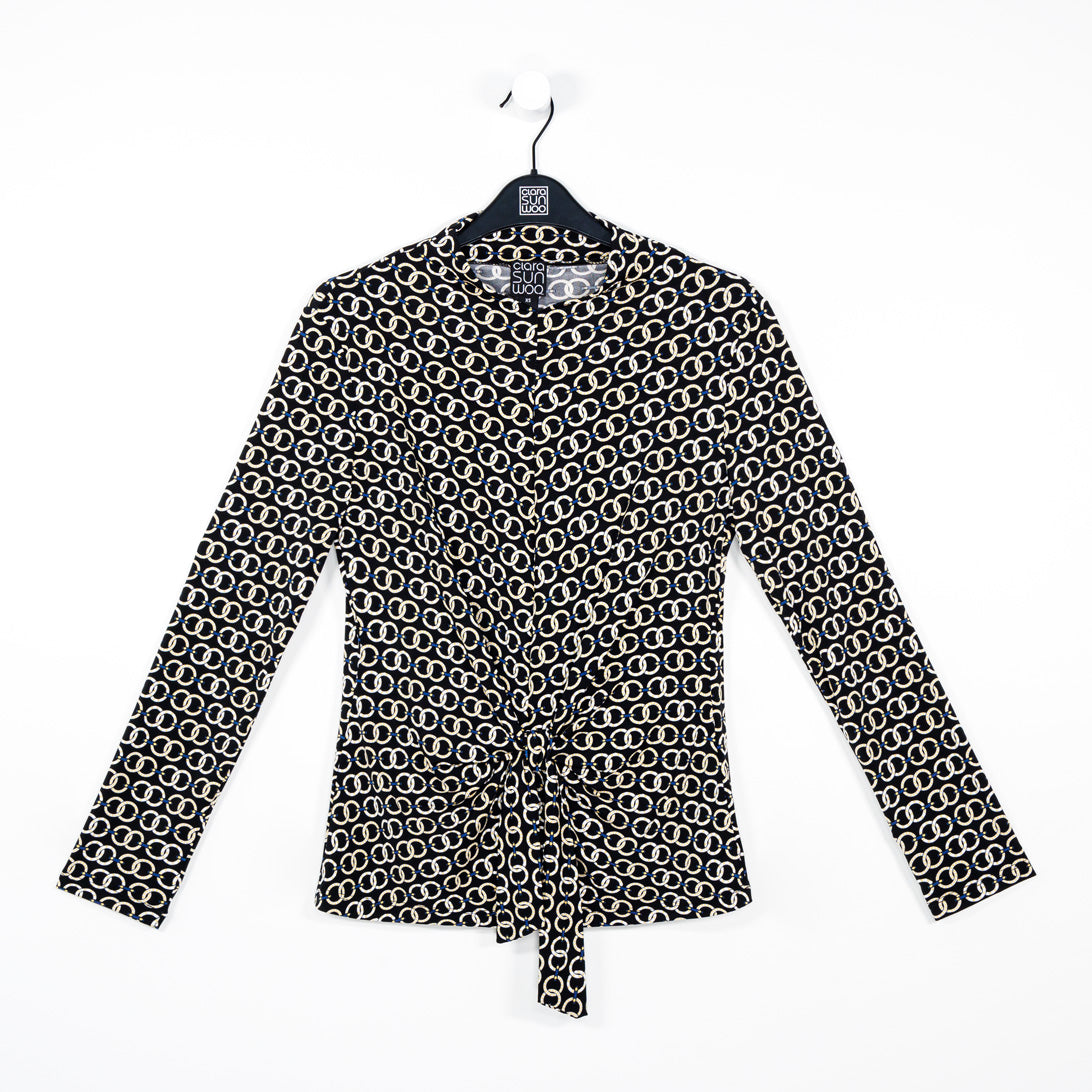 Clara Sunwoo Classic - Textured Center Front Tie Top - Chain Link - Final Sale!