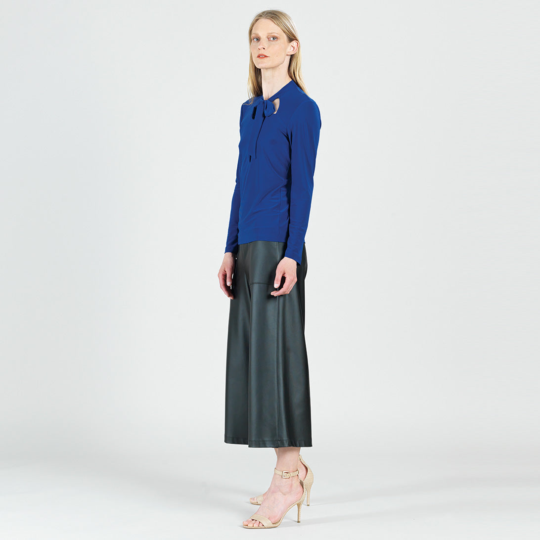 Clara Sunwoo Hot Sale - Asymmetrical Bow Tie-Neck Top - Cobalt - Final Sale!