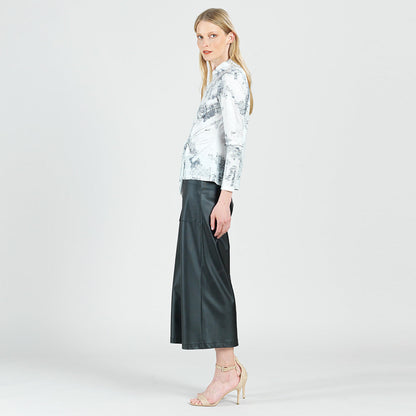 Clara Sunwoo New - Foil Knit - Center Front Tie Top - Abstract Marble - Final Sale!