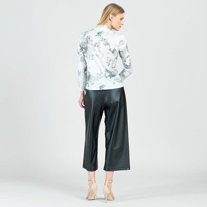 Clara Sunwoo New - Foil Knit - Center Front Tie Top - Abstract Marble - Final Sale!