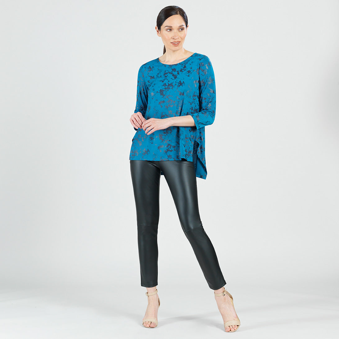 Clara Sunwoo Top Pick - Foil Knit - Parachute Hem Tunic - Abstract Splatter - Final Sale!