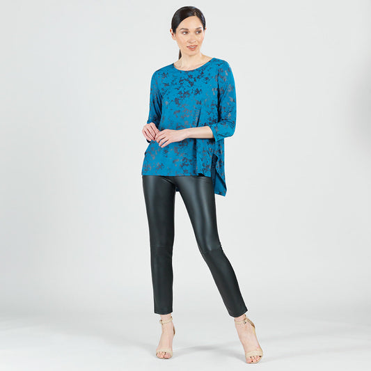 Clara Sunwoo Top Pick - Foil Knit - Parachute Hem Tunic - Abstract Splatter - Final Sale!