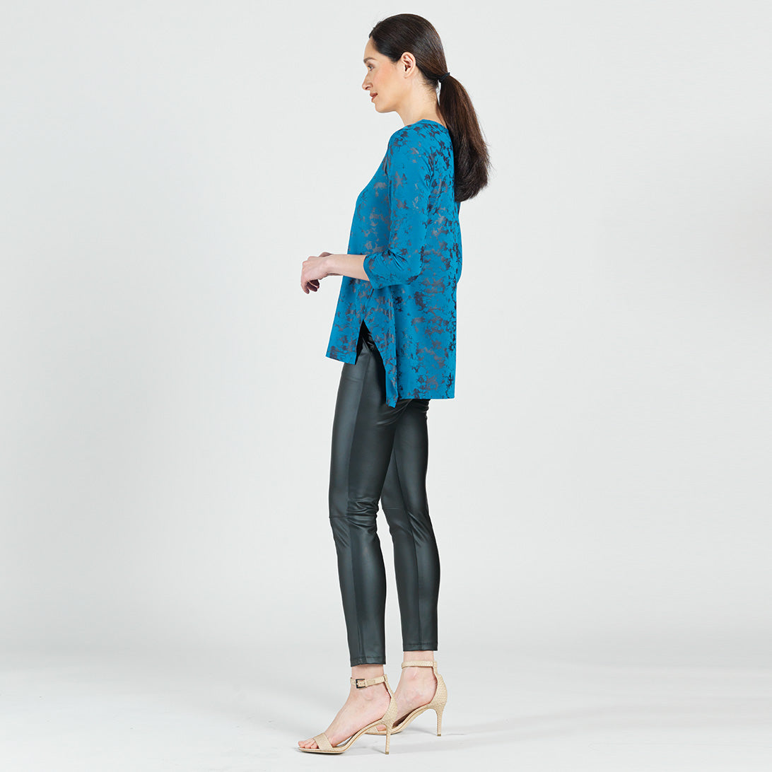 Clara Sunwoo Top Pick - Foil Knit - Parachute Hem Tunic - Abstract Splatter - Final Sale!
