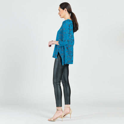 Clara Sunwoo Top Pick - Foil Knit - Parachute Hem Tunic - Abstract Splatter - Final Sale!