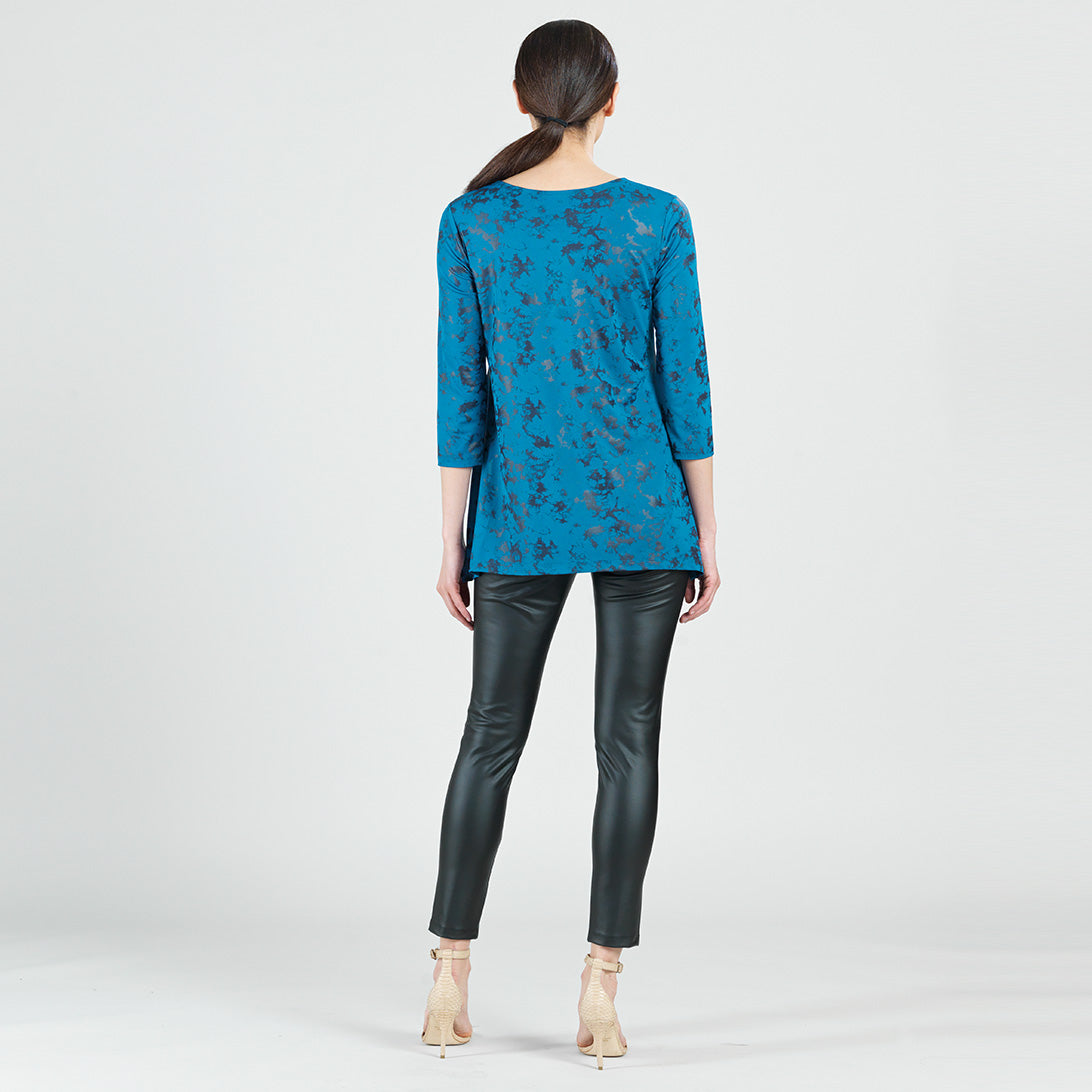 Clara Sunwoo Top Pick - Foil Knit - Parachute Hem Tunic - Abstract Splatter - Final Sale!