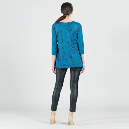 Clara Sunwoo Top Pick - Foil Knit - Parachute Hem Tunic - Abstract Splatter - Final Sale!