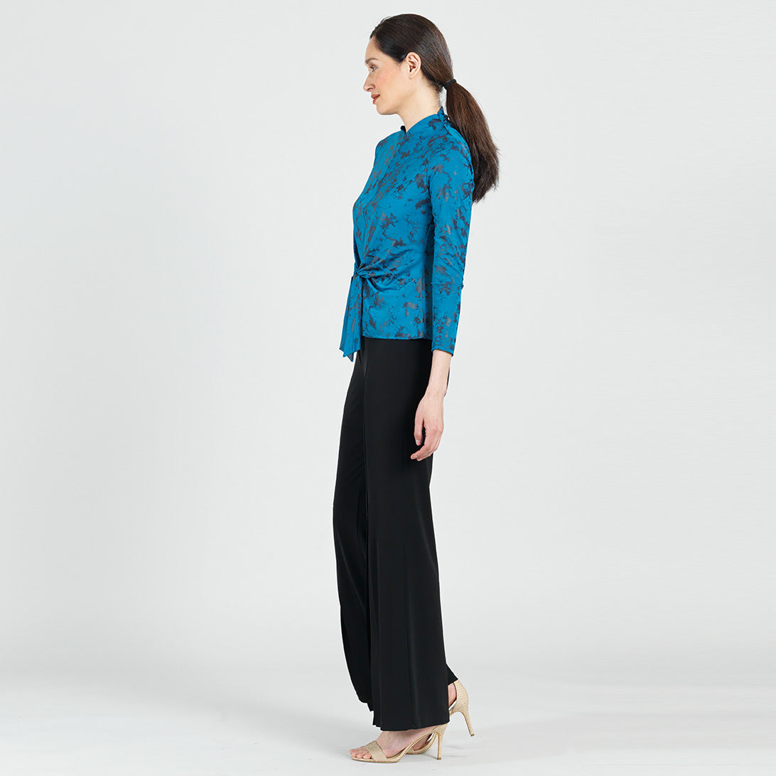 Clara Sunwoo Customer Favorite - Foil Knit - Center Front Tie Top - Abstract Splatter - Final Sale!