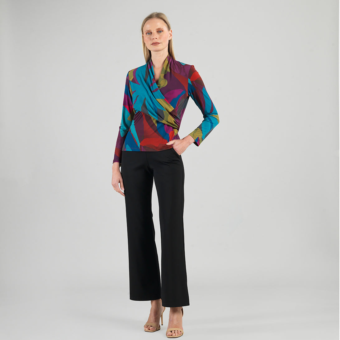 Clara Sunwoo Popular - V-Neck Draped Pleat Top - Petal Burst - Limited Sizes