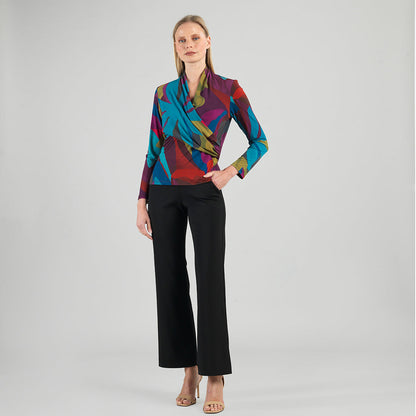 Clara Sunwoo Popular - V-Neck Draped Pleat Top - Petal Burst - Limited Sizes