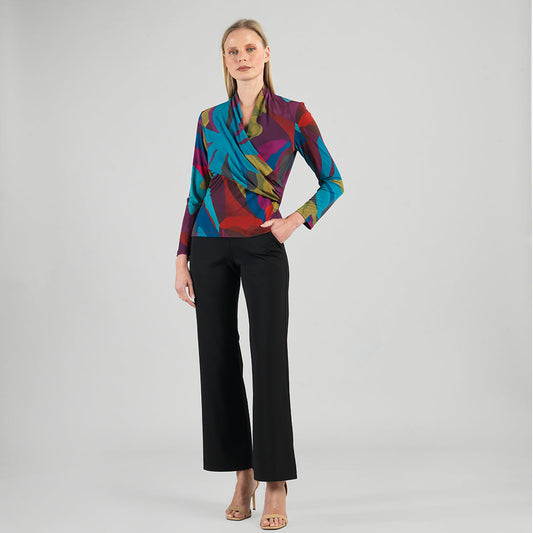 Clara Sunwoo Popular - V-Neck Draped Pleat Top - Petal Burst - Limited Sizes