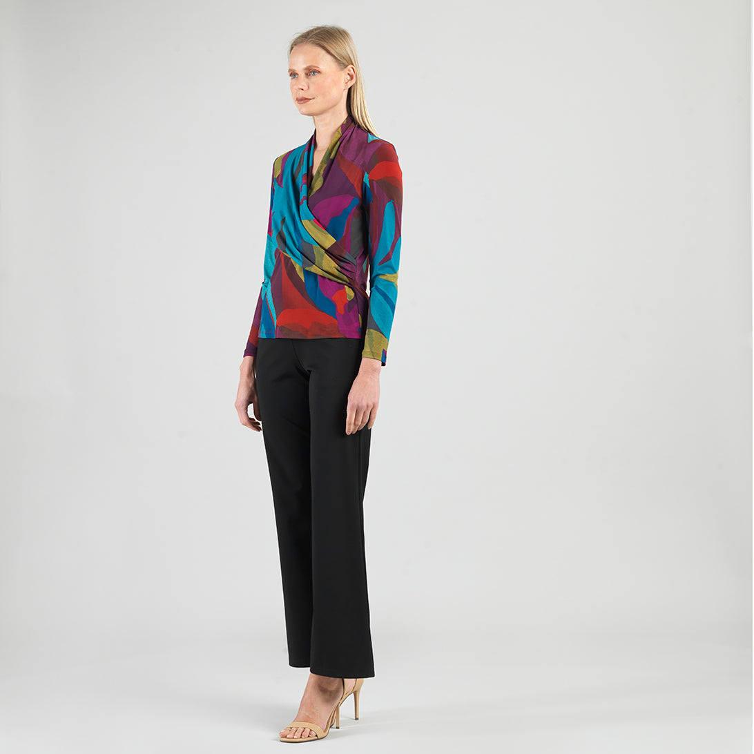 Clara Sunwoo Popular - V-Neck Draped Pleat Top - Petal Burst - Limited Sizes