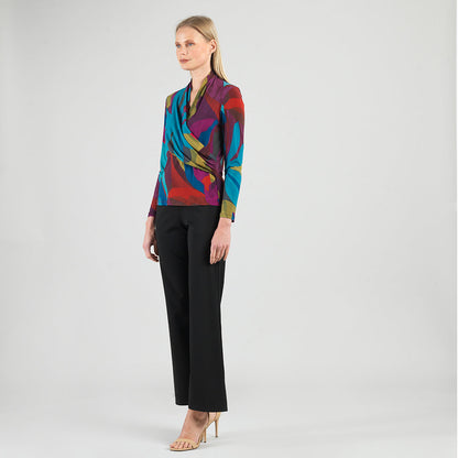Clara Sunwoo Popular - V-Neck Draped Pleat Top - Petal Burst - Limited Sizes