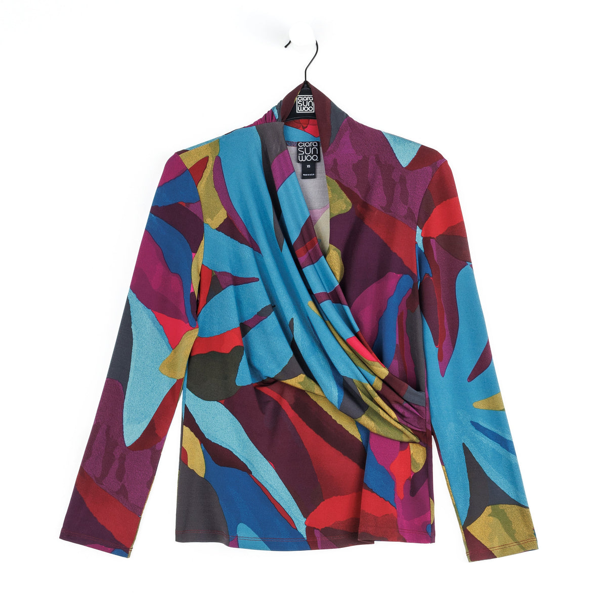 Clara Sunwoo Popular - V-Neck Draped Pleat Top - Petal Burst - Limited Sizes