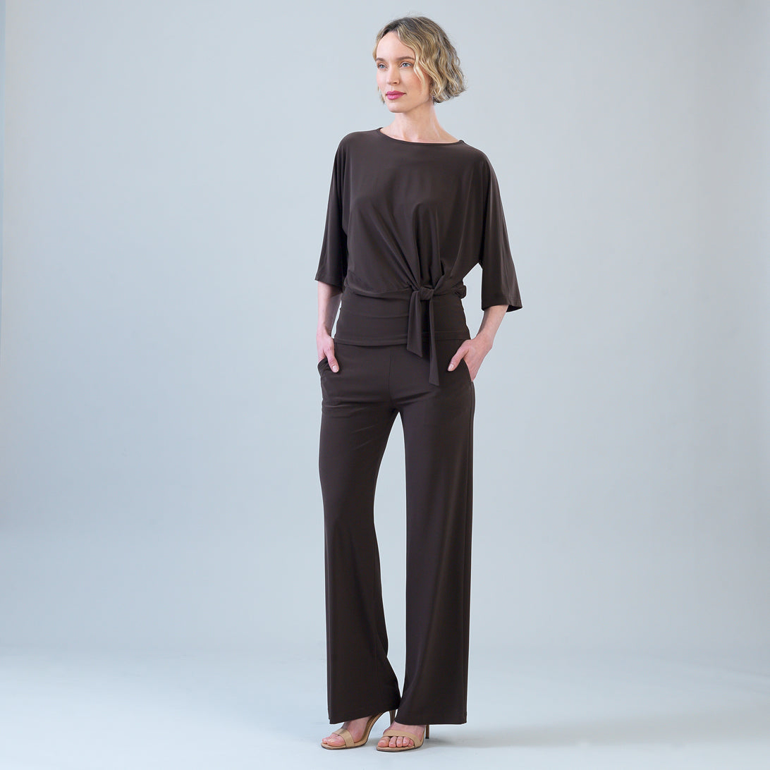 Clara Sunwoo Great Value - Signature Side Tie Top - Brown