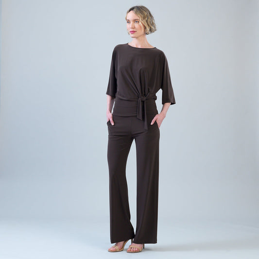 Clara Sunwoo Great Value - Signature Side Tie Top - Brown