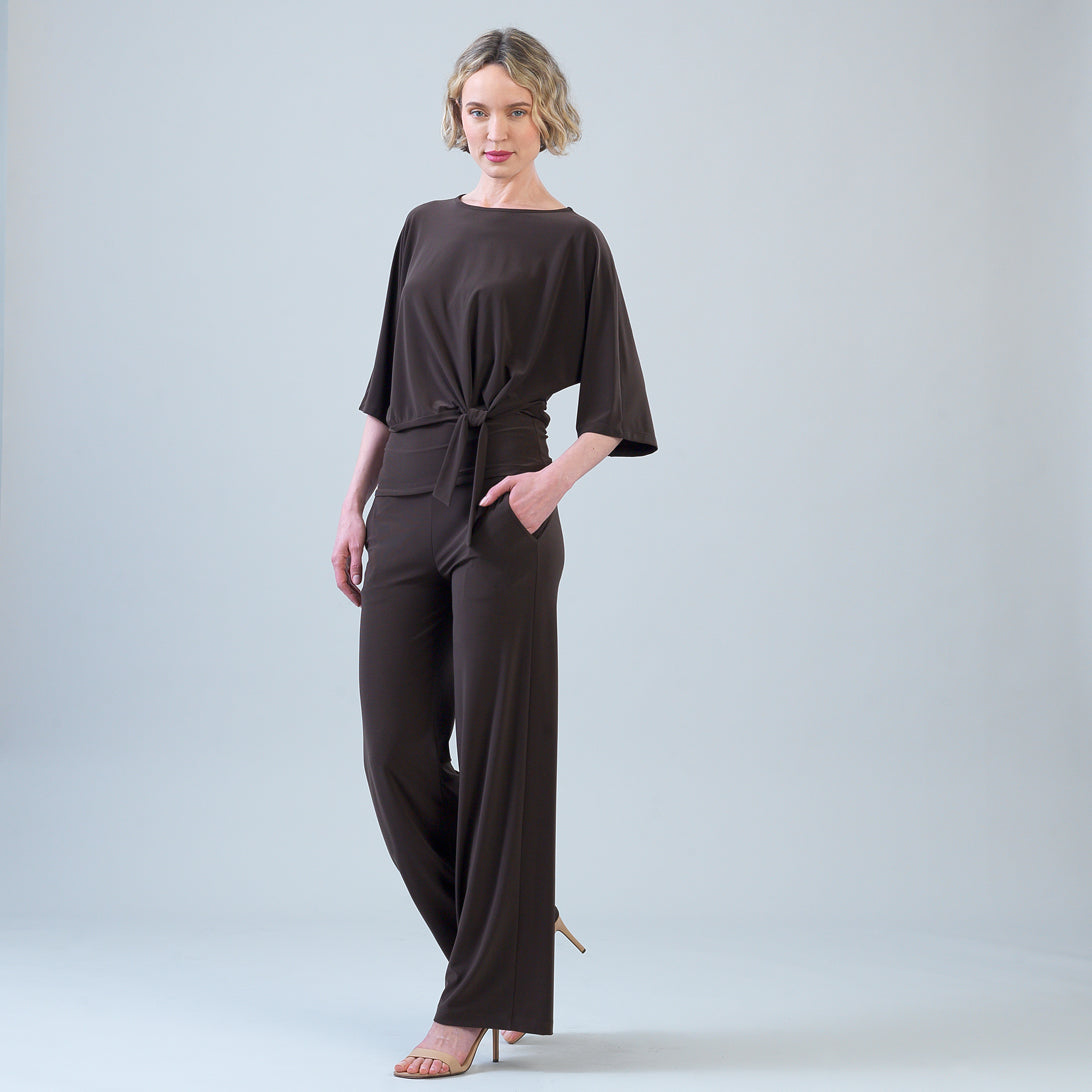 Clara Sunwoo Great Value - Signature Side Tie Top - Brown