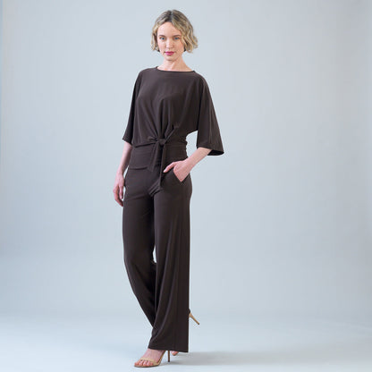 Clara Sunwoo Great Value - Signature Side Tie Top - Brown